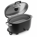 18QT electric roaster oven with black oval body on white background